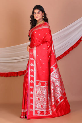 Red Blended Mashru Sik Saree - Keya Seth Exclusive