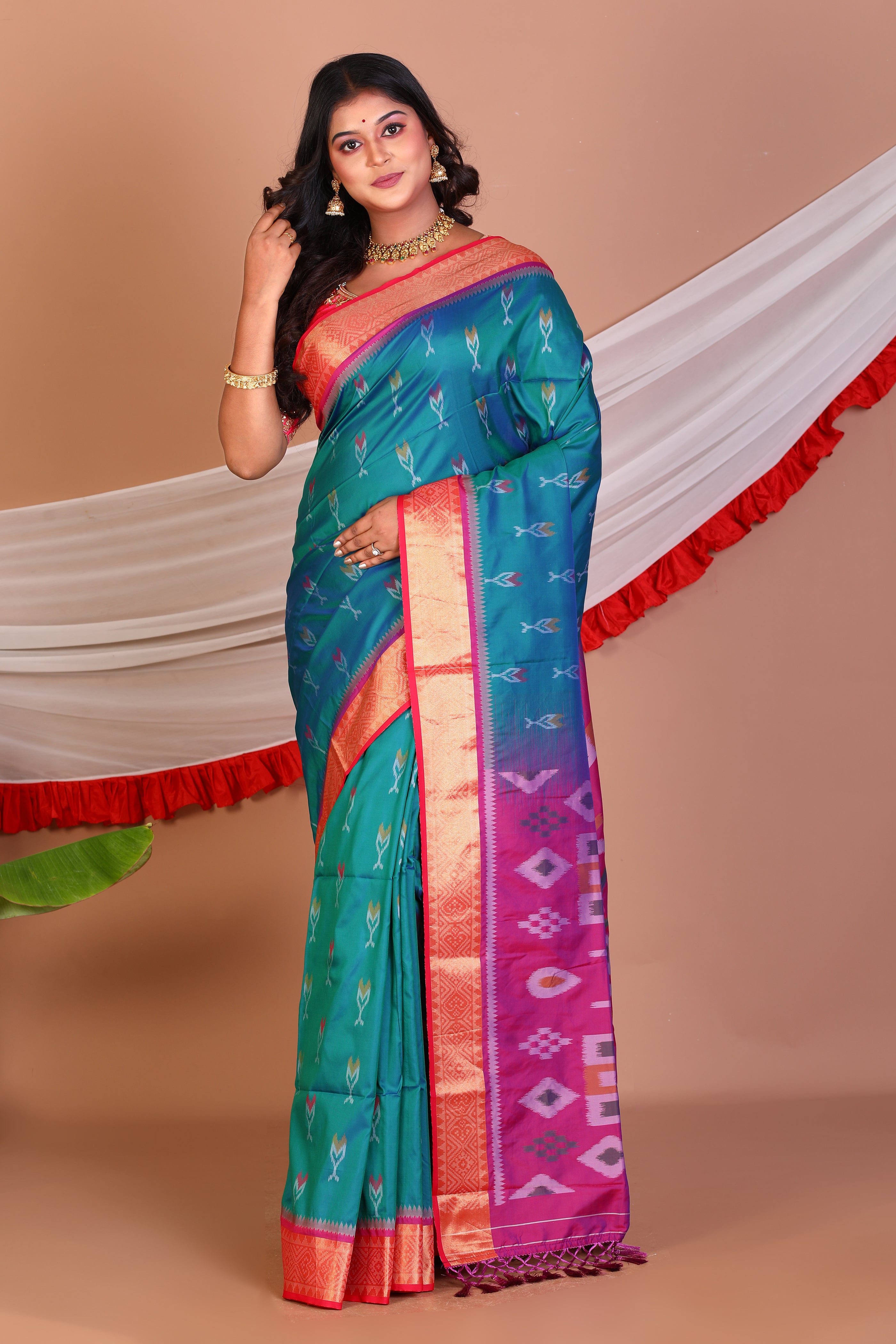 Light Blue Blended Bangalore Silk Saree - Keya Seth Exclusive