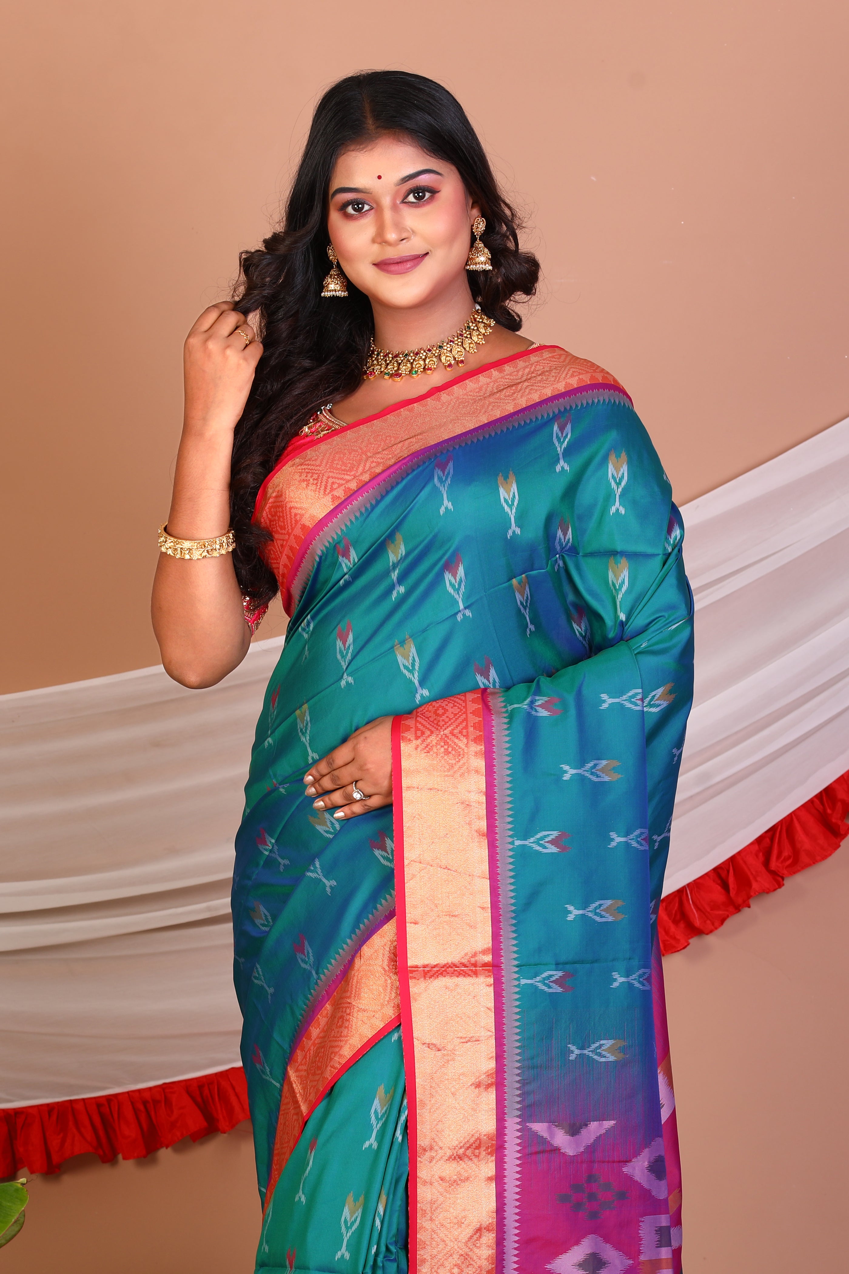 Light Blue Blended Bangalore Silk Saree - Keya Seth Exclusive