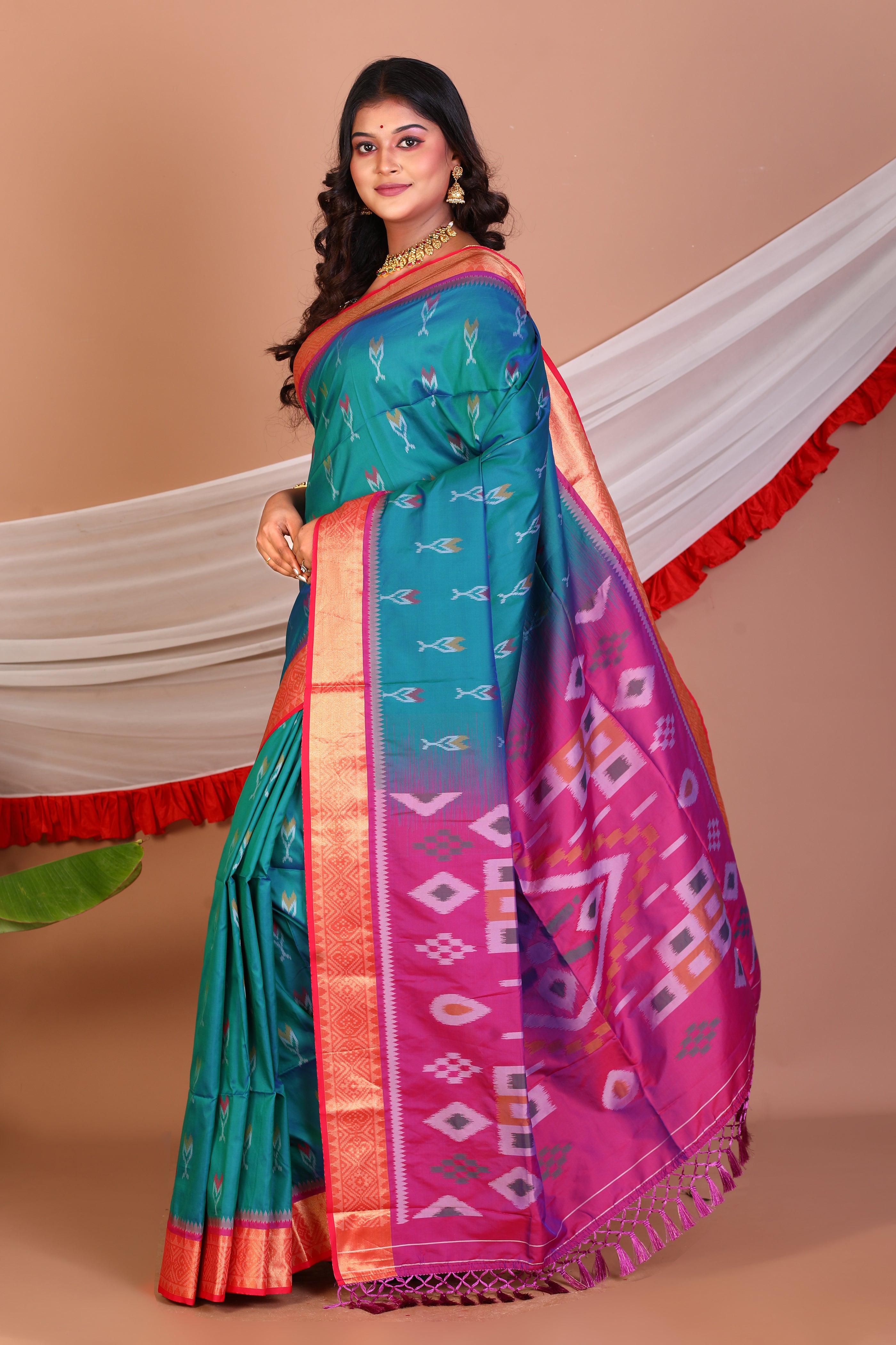 Light Blue Blended Bangalore Silk Saree - Keya Seth Exclusive