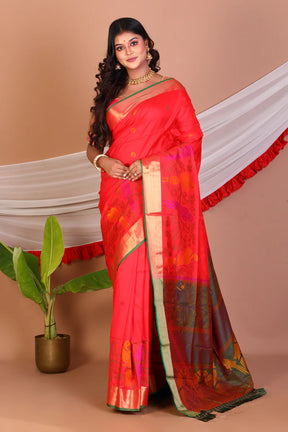 Red Blended Bangalore Silk Saree - Keya Seth Exclusive