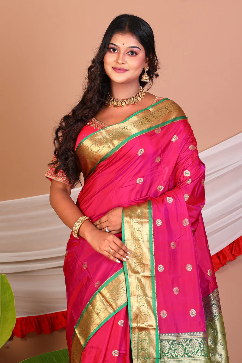 Magenta Blended Kanjivaram Silk Saree - Keya Seth Exclusive