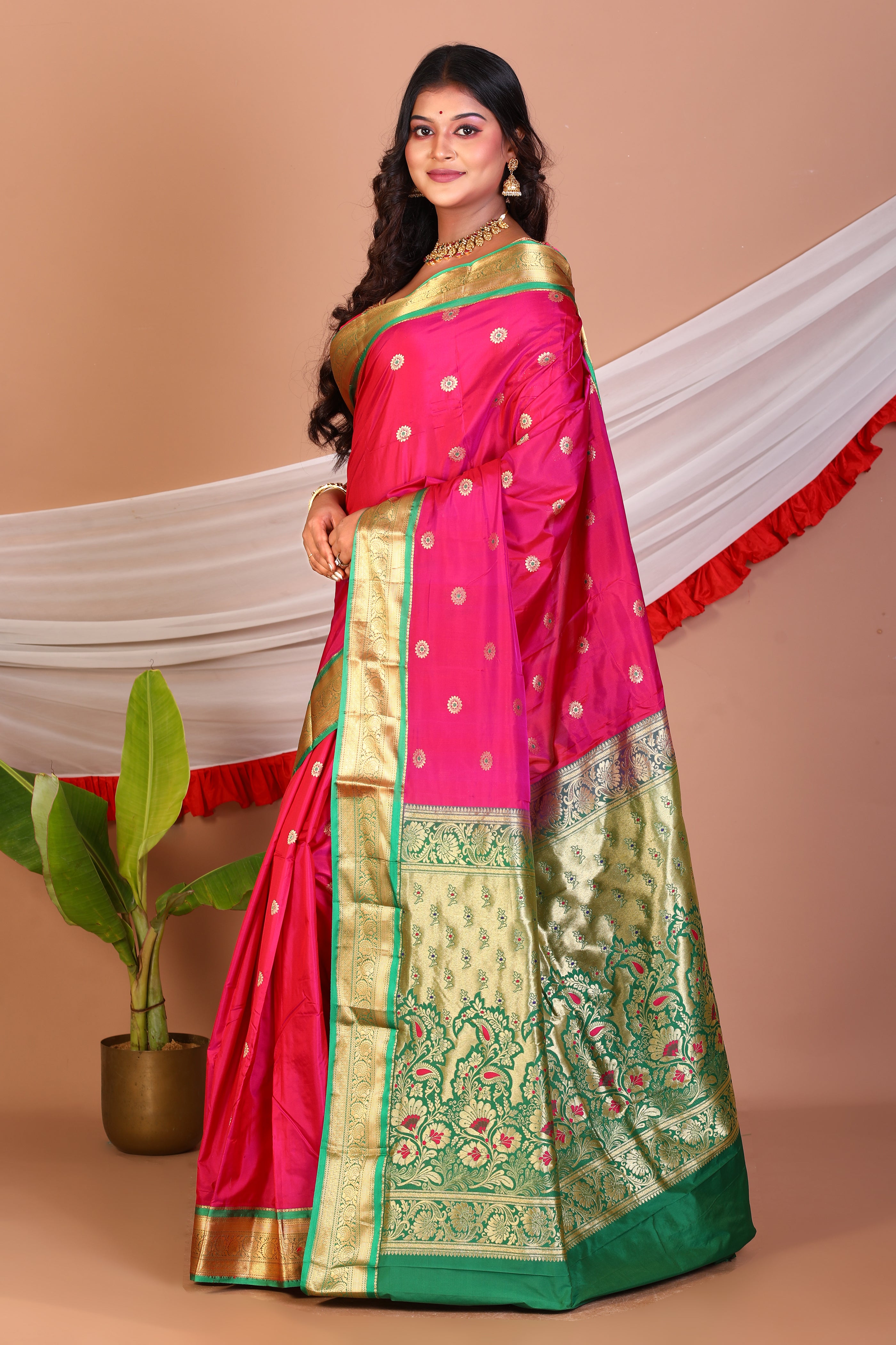 Magenta Blended Kanjivaram Silk Saree - Keya Seth Exclusive