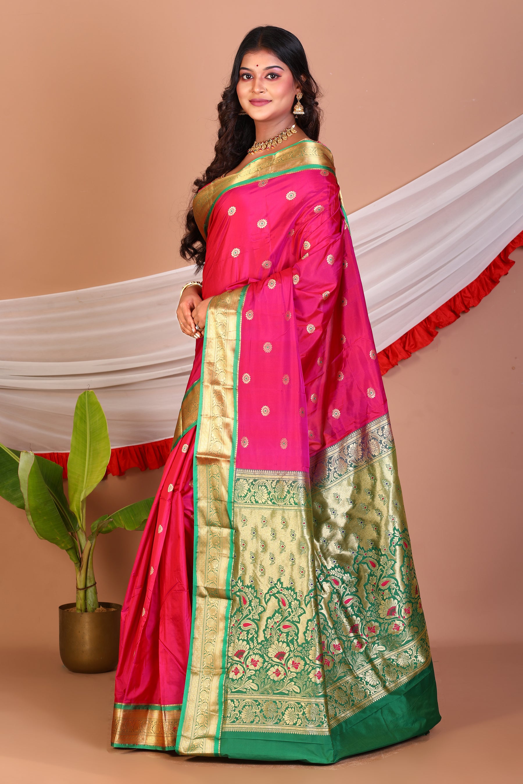 Magenta Blended Kanjivaram Silk Saree - Keya Seth Exclusive