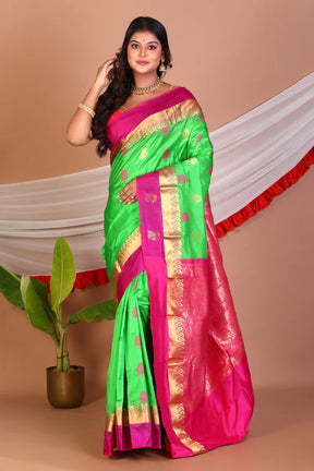 Leaf Green Pure Kanjivaram Silk Saree - Keya Seth Exclusive