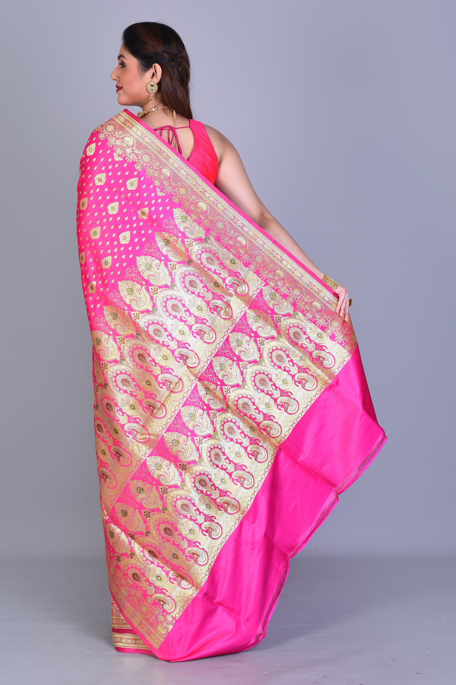 Pink Banarasi Saree with Blouse Piece - Keya Seth Exclusive