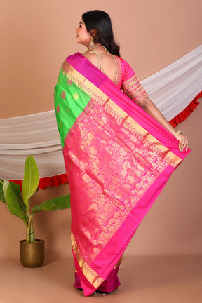 Leaf Green Pure Kanjivaram Silk Saree - Keya Seth Exclusive
