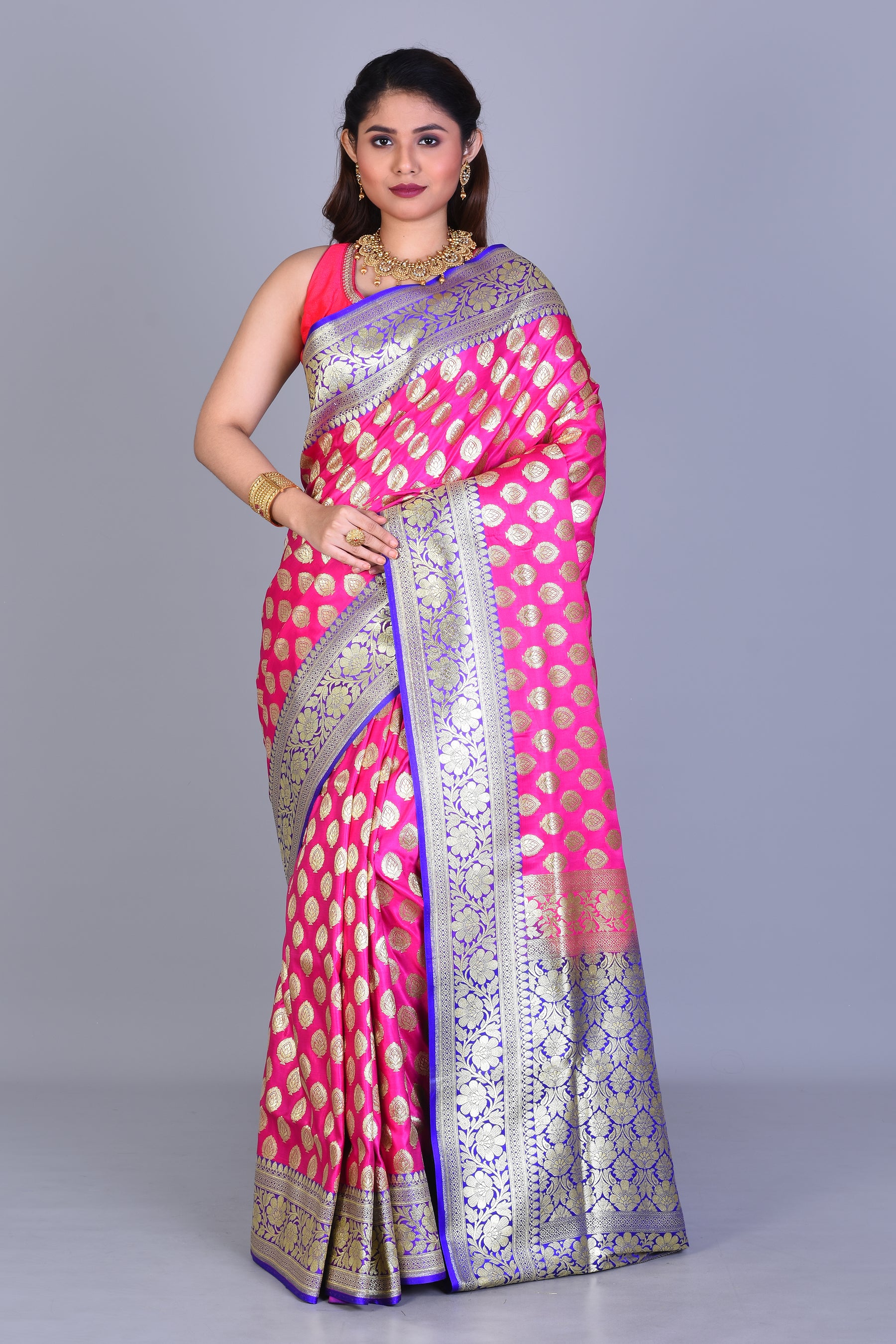 Pink Banarasi Saree with Blouse Piece - Keya Seth Exclusive