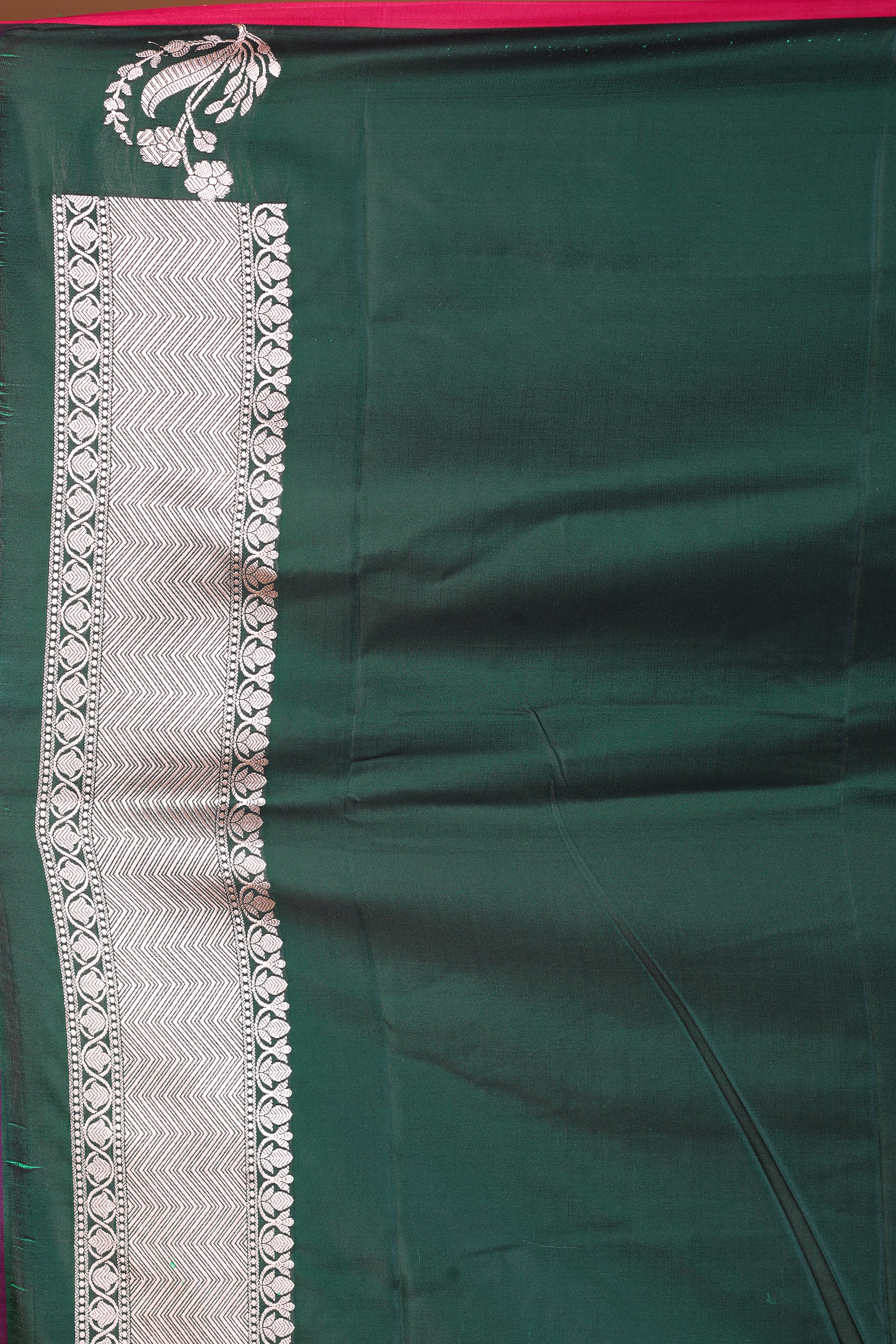 Bottle Green Blended Mashru Silk Saree - Keya Seth Exclusive