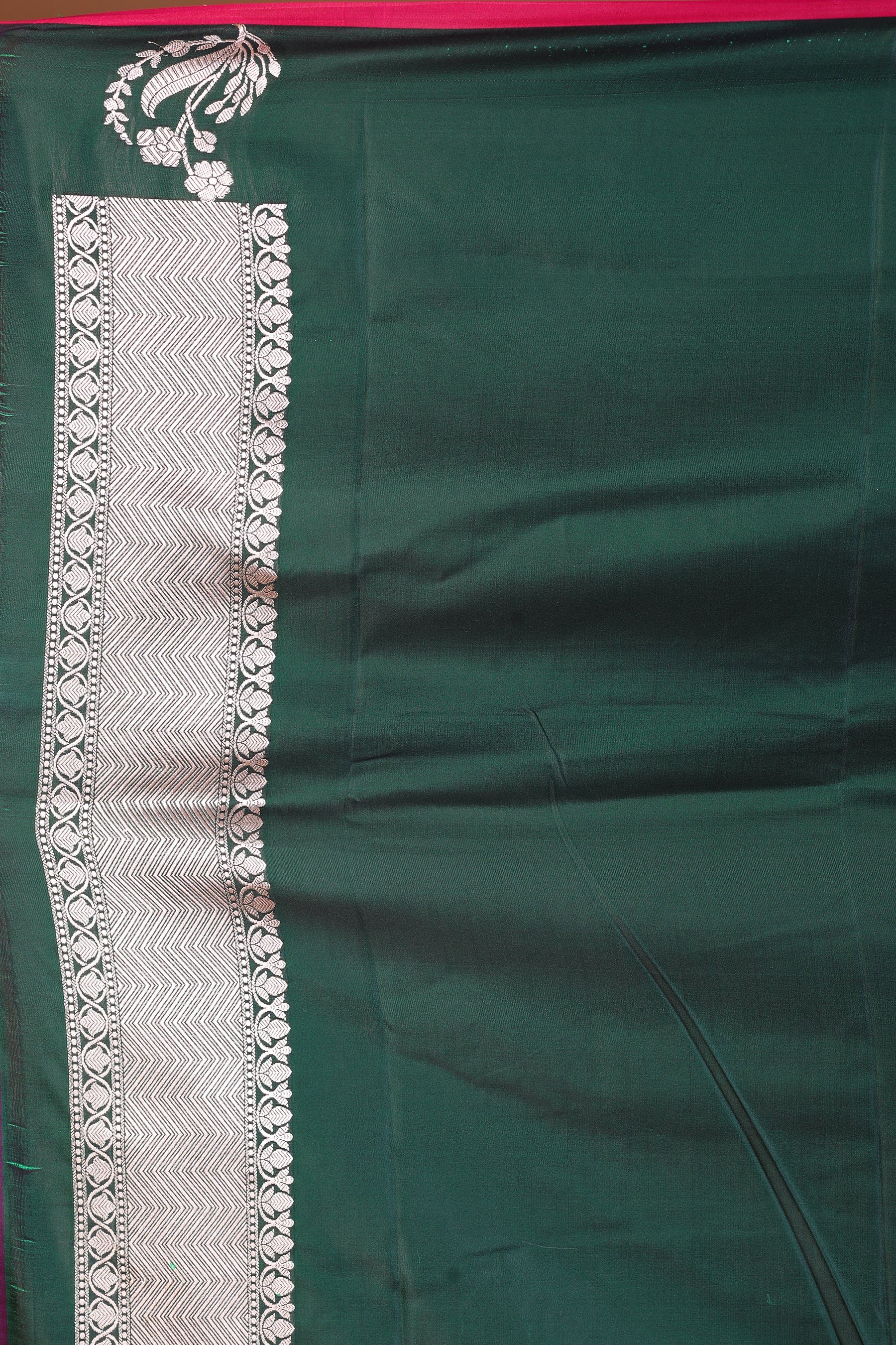 Bottle Green Blended Mashru Silk Saree - Keya Seth Exclusive