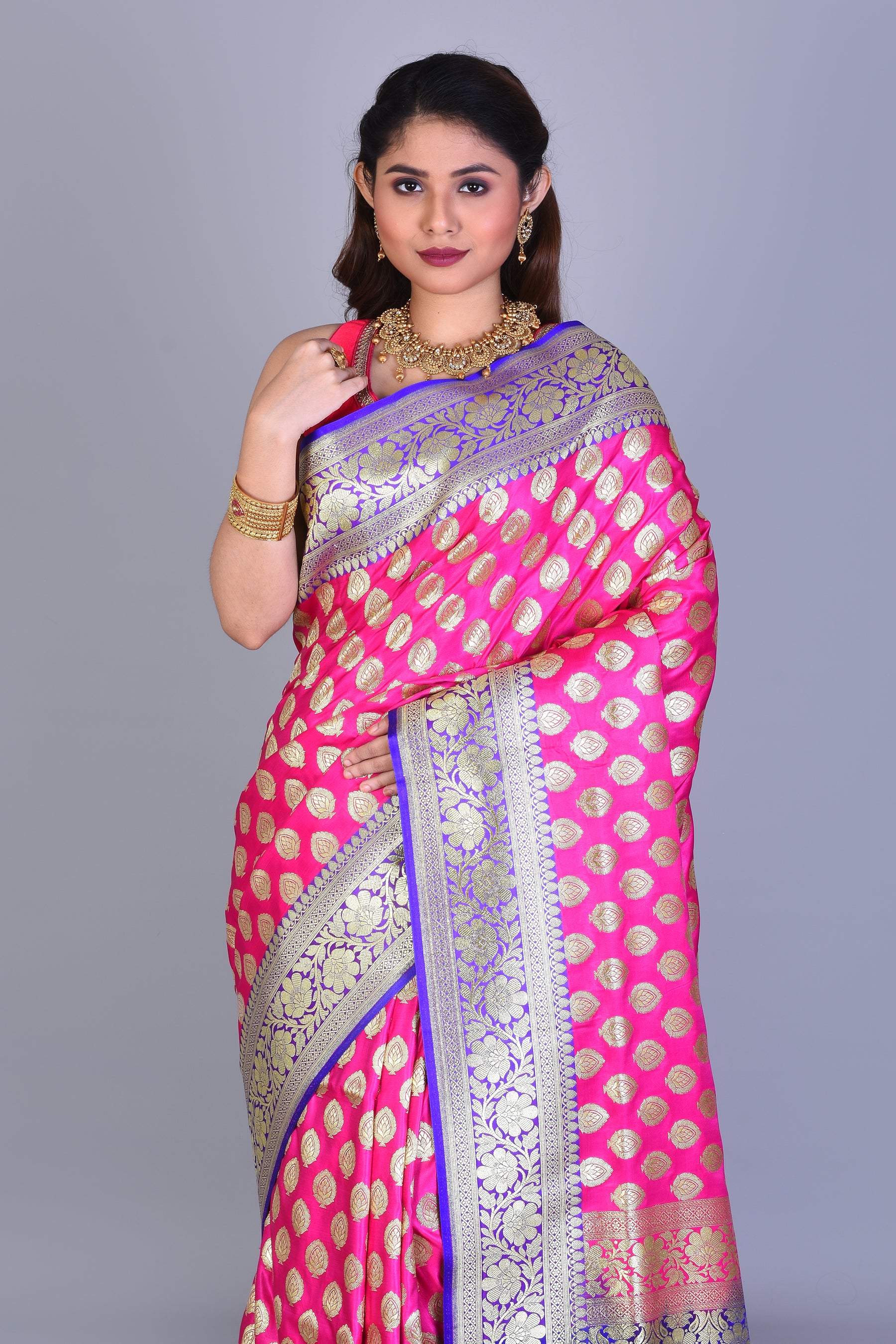 Pink Banarasi Saree with Blouse Piece - Keya Seth Exclusive