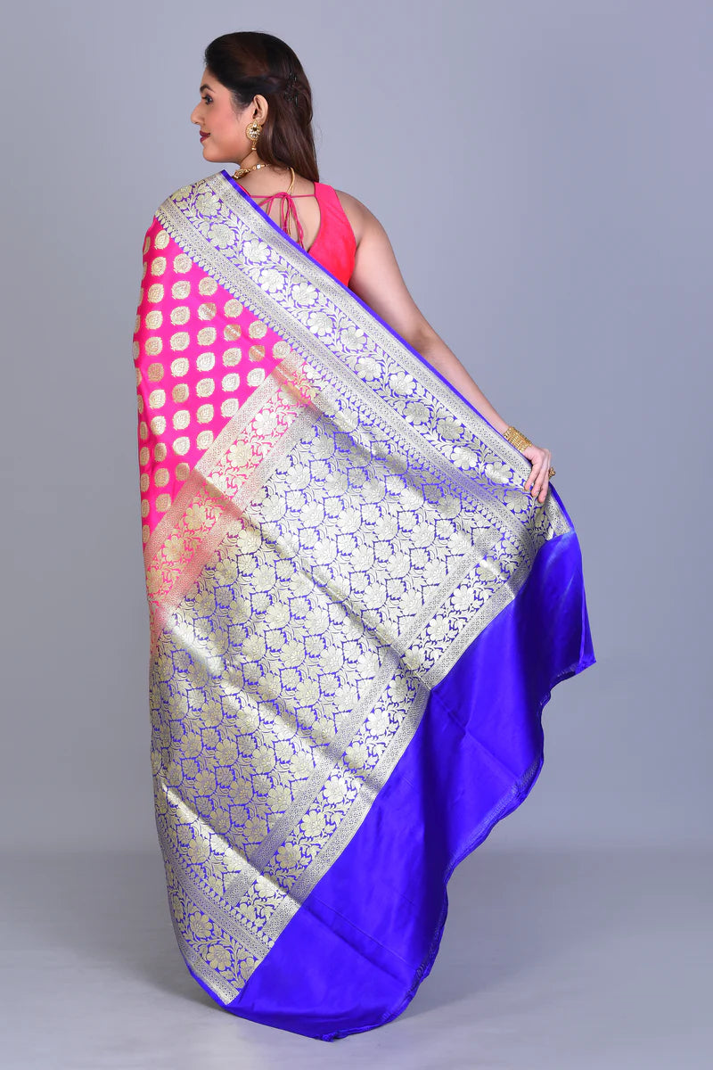 Pink Banarasi Saree with Blouse Piece - Keya Seth Exclusive