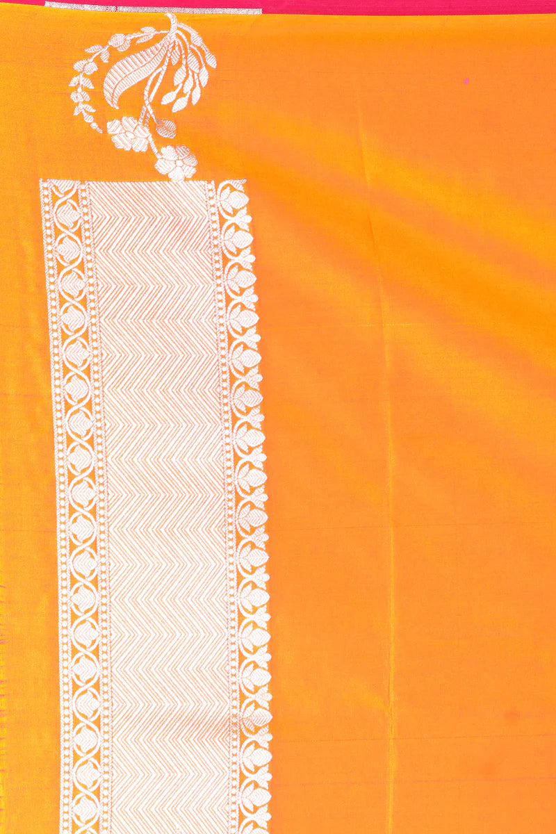 Mustard Blended Mashru Silk Saree - Keya Seth Exclusive