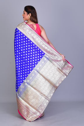 Royal Blue Banarasi Saree with Blouse Piece - Keya Seth Exclusive