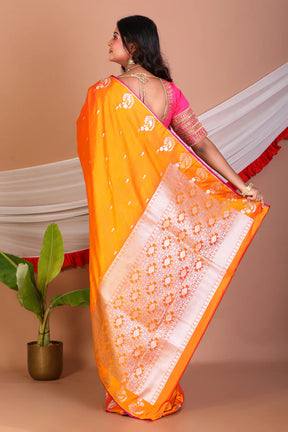 Mustard Blended Mashru Silk Saree - Keya Seth Exclusive