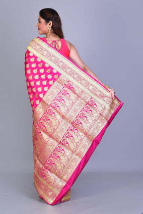 Pink Banarasi Saree with Blouse Piece - Keya Seth Exclusive