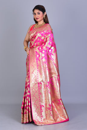 Pink Banarasi Saree with Blouse Piece - Keya Seth Exclusive