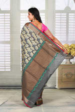 Load image into Gallery viewer, Grey with Mushroom Design Organza Saree - Keya Seth Exclusive
