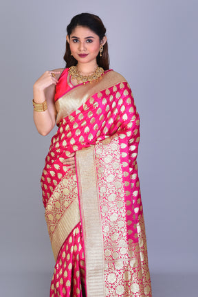 Pink Banarasi Saree with Blouse Piece - Keya Seth Exclusive