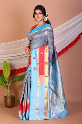 Blue Pure Kanjivaram Silk Saree - Keya Seth Exclusive