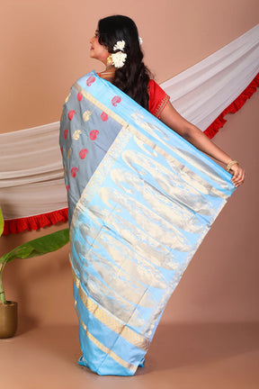 Blue Pure Kanjivaram Silk Saree - Keya Seth Exclusive
