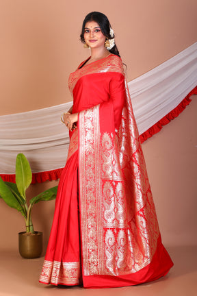 Red Blended Banarasi Saree - Keya Seth Exclusive