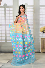 Load image into Gallery viewer, Lightweight Yellow Blue Jamdani Saree - Keya Seth Exclusive
