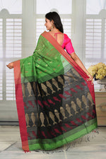 Load image into Gallery viewer, Green Linen Handloom Saree - Keya Seth Exclusive

