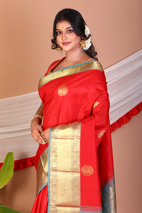 Red Pure Kanjivaram Silk Saree - Keya Seth Exclusive