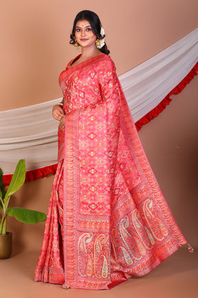 Red Blended Printed Silk Saree - Keya Seth Exclusive