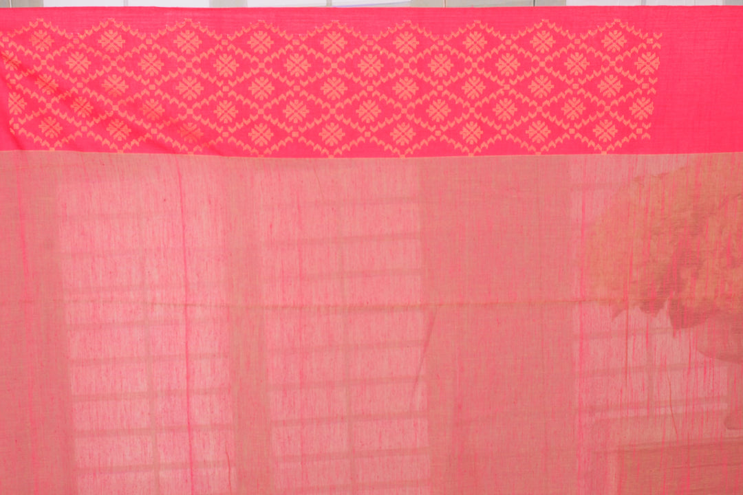 Beige Cotton Handloom Saree with Ganga-Jamuna Border - Keya Seth Exclusive