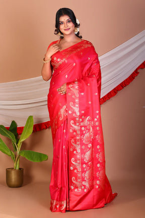 Red Blended Mashru Silk Saree - Keya Seth Exclusive