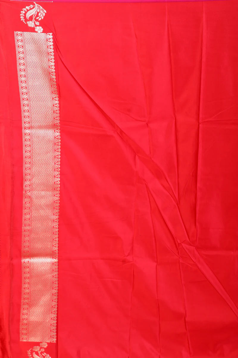 Red Blended Mashru Silk Saree - Keya Seth Exclusive