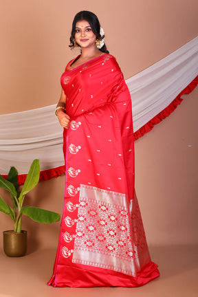 Red Blended Mashru Silk Saree - Keya Seth Exclusive