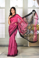 Load image into Gallery viewer, Magenta Linen Handloom Saree - Keya Seth Exclusive
