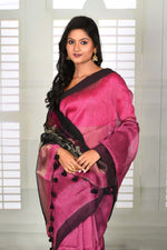 Load image into Gallery viewer, Magenta Linen Handloom Saree - Keya Seth Exclusive
