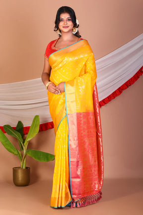 Mustard Blended Bangalore Silk Saree - Keya Seth Exclusive