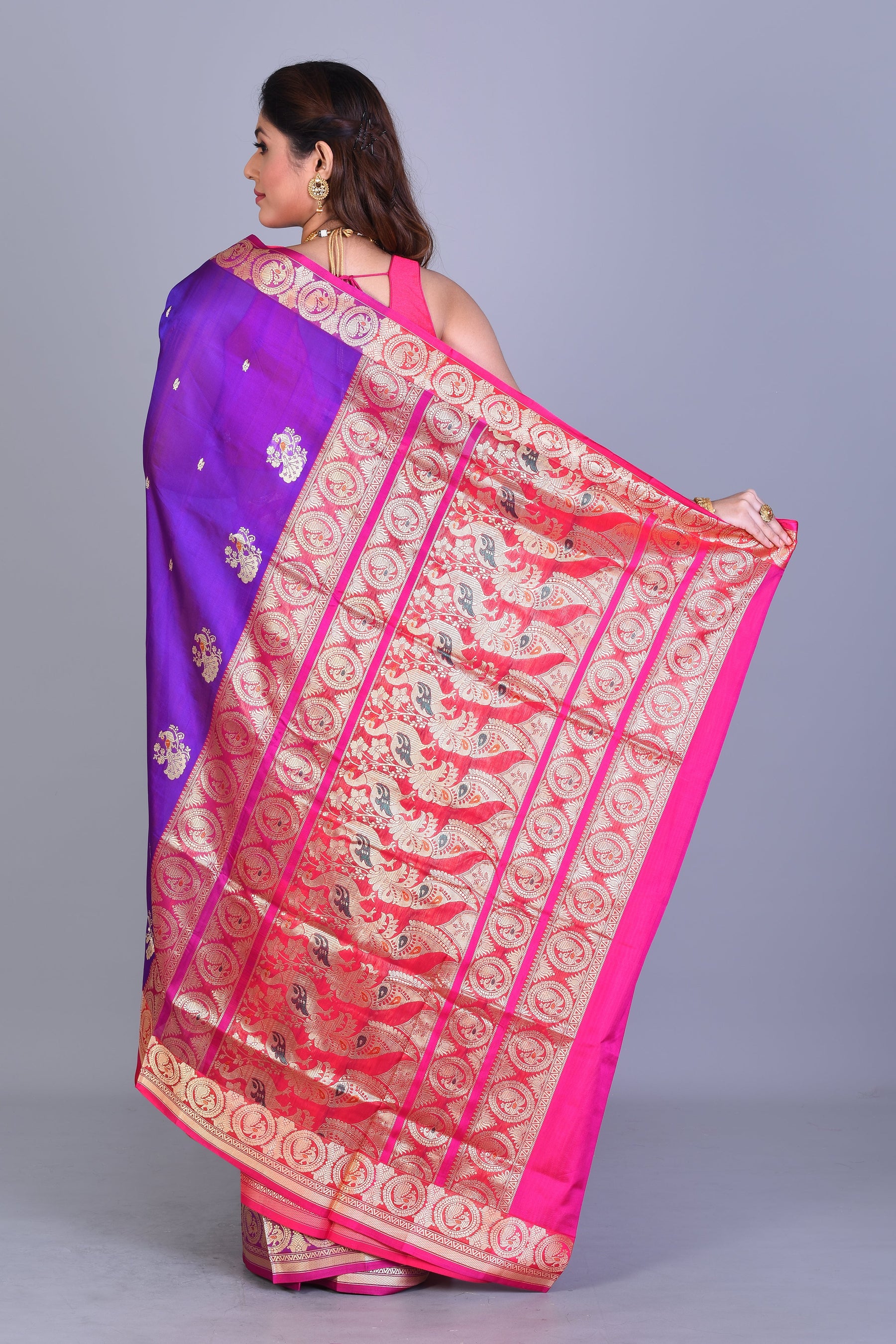 Purple Pattu Silk Saree with Blouse Piece - Keya Seth Exclusive