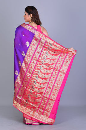 Purple Pattu Silk Saree with Blouse Piece - Keya Seth Exclusive