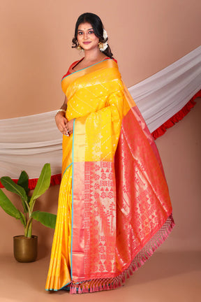Mustard Blended Bangalore Silk Saree - Keya Seth Exclusive