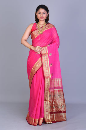 Pink Pattu Silk Saree with Blouse Piece - Keya Seth Exclusive