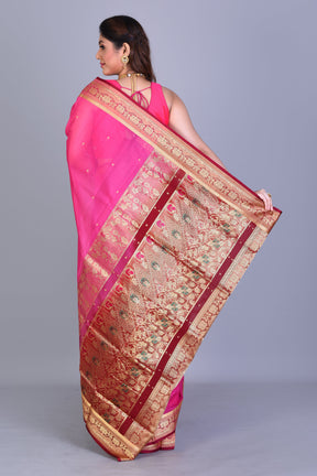 Pink Pattu Silk Saree with Blouse Piece - Keya Seth Exclusive