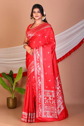 Red Blended Mashru Silk Saree - Keya Seth Exclusive
