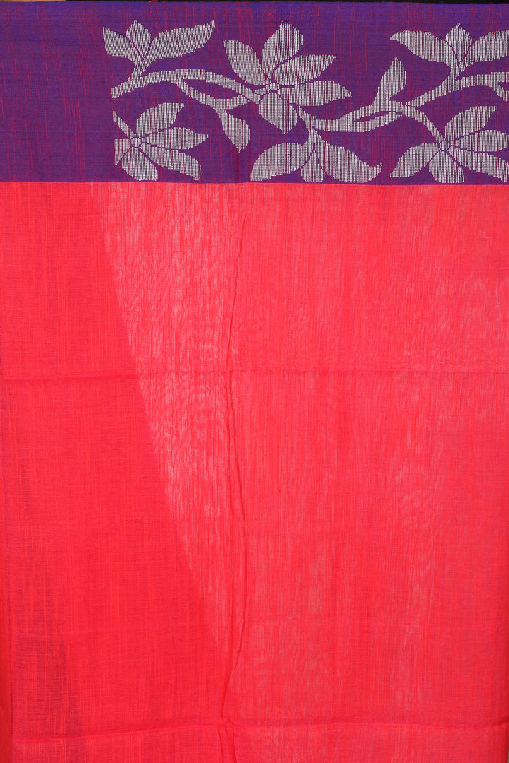 Pink and Blue Cotton Handloom Saree - Keya Seth Exclusive