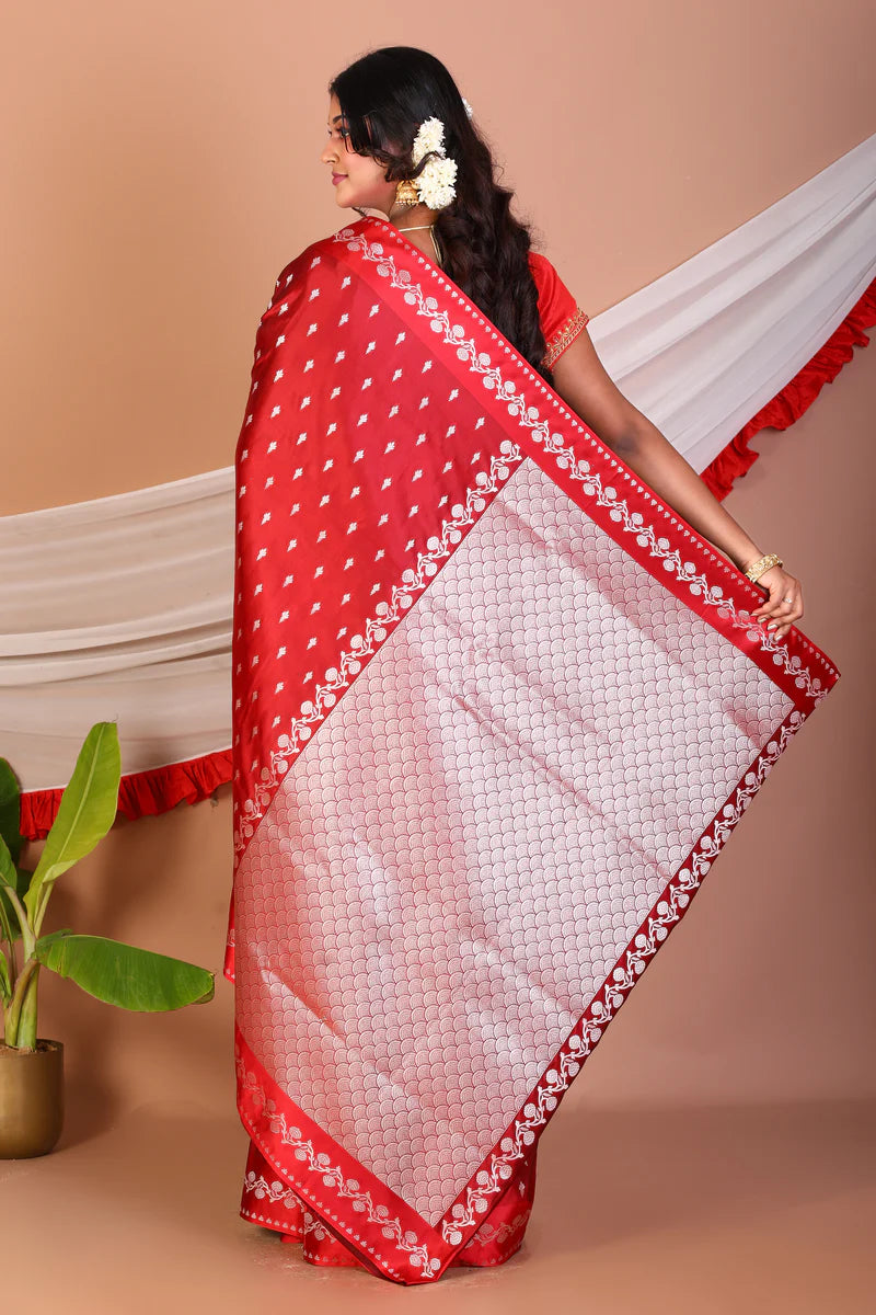 Maroon Blended Mashru Silk Saree - Keya Seth Exclusive