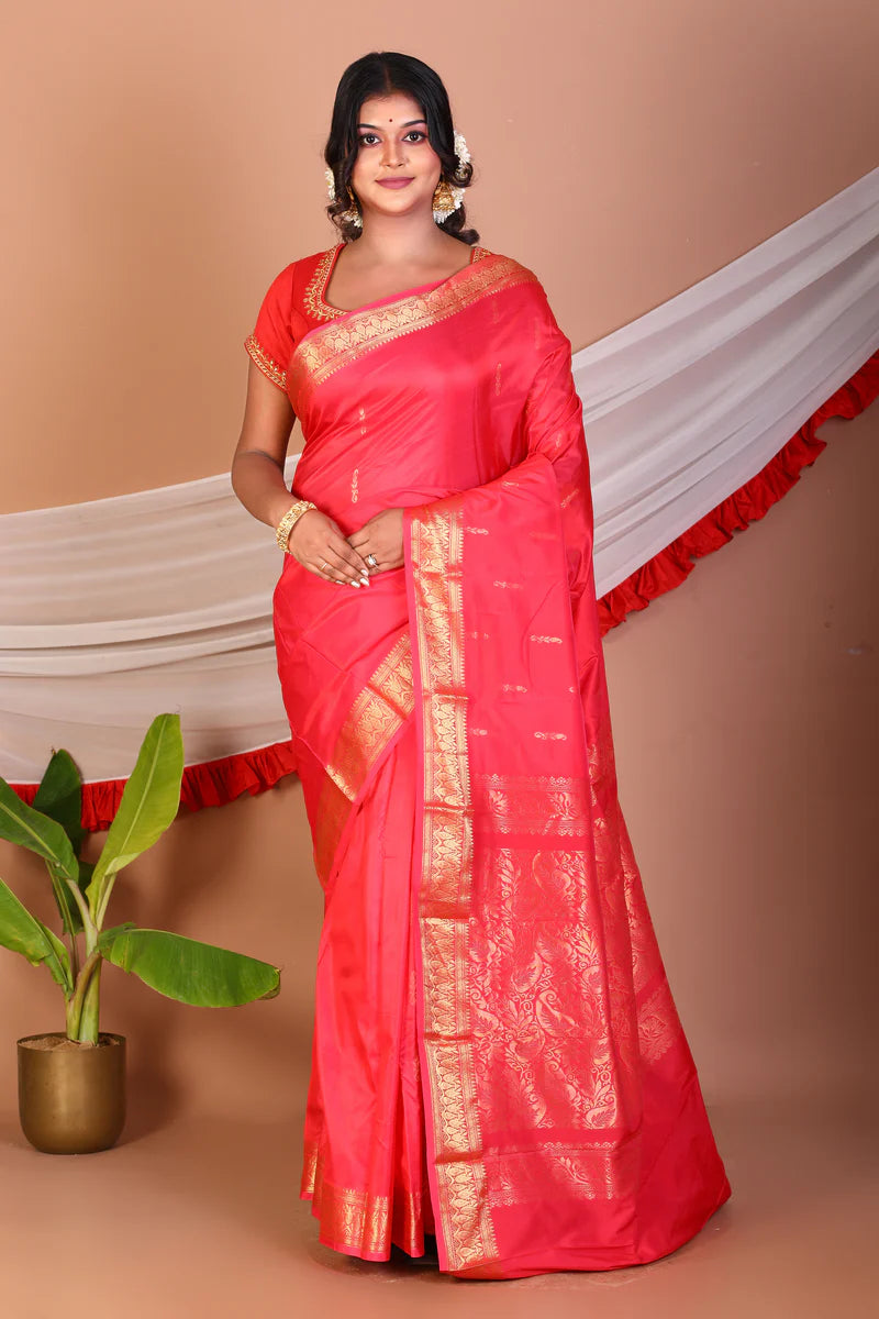 Pink Blended Kanjivaram Silk Saree - Keya Seth Exclusive