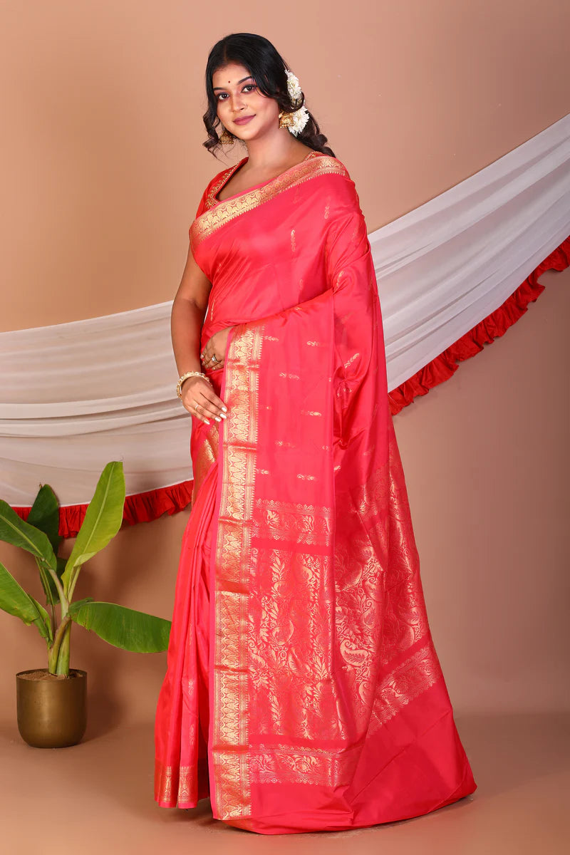Pink Blended Kanjivaram Silk Saree - Keya Seth Exclusive