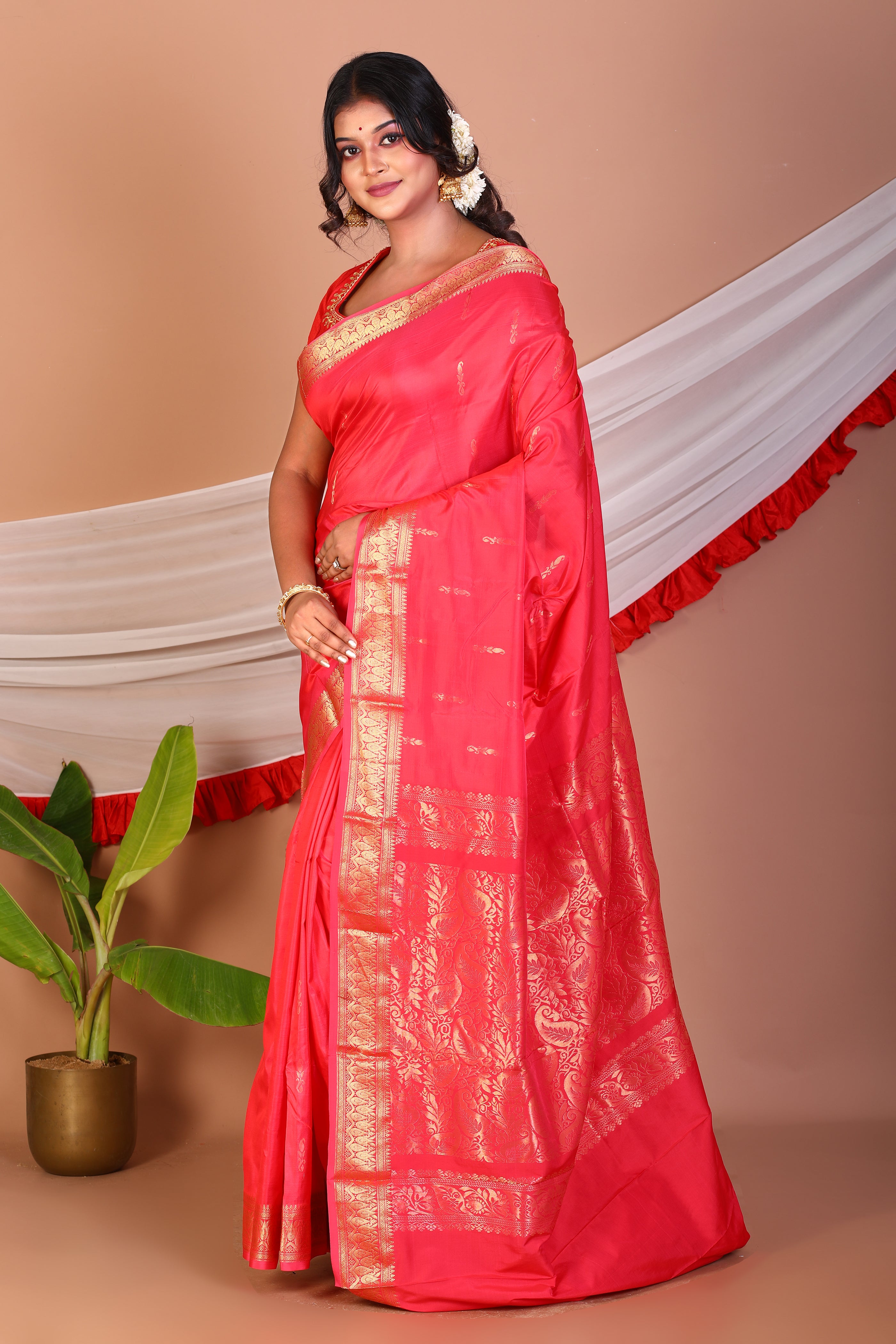Pink Blended Kanjivaram Silk Saree - Keya Seth Exclusive