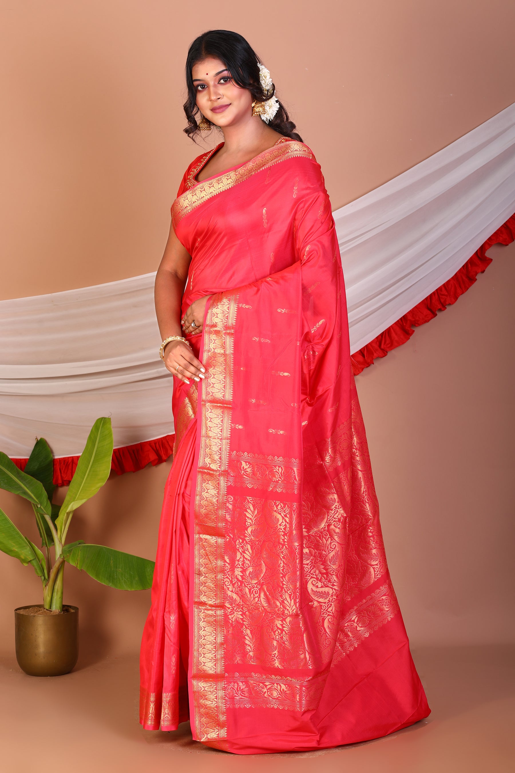 Pink Blended Kanjivaram Silk Saree - Keya Seth Exclusive