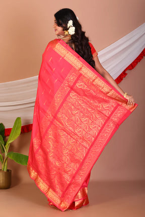 Pink Blended Kanjivaram Silk Saree - Keya Seth Exclusive